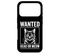 Wanted Dead Or Meow Lettre en Forme de Chat Coque pour iPhone 17 Pro