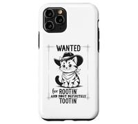 Wanted for Rootin Most Definitely Tootin Cowboy Cat Farting Coque pour iPhone 11 Pro