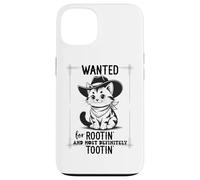 Wanted for Rootin Most Definitely Tootin Cowboy Cat Farting Coque pour iPhone 13