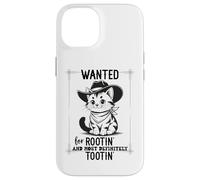 Wanted for Rootin Most Definitely Tootin Cowboy Cat Farting Coque pour iPhone 14