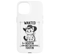 Wanted for Rootin Most Definitely Tootin Cowboy Cat Farting Coque pour iPhone 15