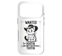 Wanted for Rootin Most Definitely Tootin Cowboy Cat Farting Coque pour iPhone 17 Pro