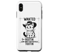 Wanted for Rootin Most Definitely Tootin Cowboy Cat Farting Coque pour iPhone XS Max