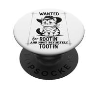 Wanted for Rootin Most Definitely Tootin Cowboy Cat Farting PopSockets PopGrip Adhésif