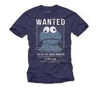 Wanted Monster Tee Shirt Cookies Bleu L