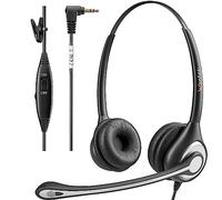 Wantek avec Microphone Casque 602F, 2,5 mm câble Casque avec réduction du Bruit Microphone pour AT&T Ciscco gigasett grandstreams LG panasonicc polycomm uniden VTech zultyss landline téléphone Fixe