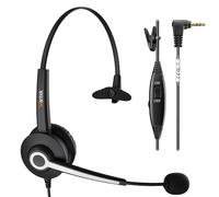Wantek Casque 2,5 mm Filaire Binaural avec Micro Anti-Bruit, Oreillette de Centre d'appel pour Gigaset Panasonic Cisco Linksys Spa Zultys Téléphone Fixe sans Fil Dect de Bureau