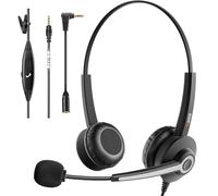 Wantek Casque Binaural avec Microphone antibruit, Casque Smartphone pour iPhone, Ordinateur Portable, Huawei, HTC, LG, ZTE Blackberry, téléphone Portable Android avec Prise Jack 3,5 mm
