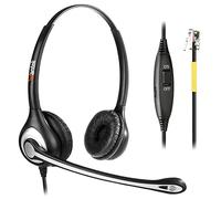 Wantek Casque de téléphone avec microphone antibruit, casque de bureau RJ9 compatible avec Yealink T19P T21P T23G T41S T42S T46S Avaya 1608 9608 9611G Grandstream GXP1620 1630 Snom Panasonic