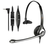 WANTEK Casque de téléphone sans fil avec micro antibruit Fiche jack de 2,5 mm Pour téléphone fixe Gigaset C430 C610 S850 Panasonic Cisco DECT Téléphones HomeOffice Mono QD Y600QJ25.
