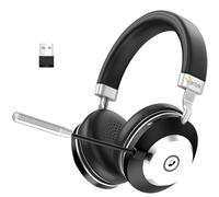 Wantek Casque sans Fil Bluetooth avec Microphone, dongle USB, Casque sans Fil avec Microphone, dongle USB pour PC/Bureau/Zoom/Skype/Ordinateur Portable