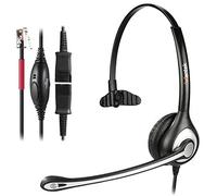Wantek Casque Téléphone Fixe Monaural avec Micro Anti-Bruit et Quick Disconnect, Écouteurs de Centre d'appel pour Yealink Avaya Cisco Grandstream Snom Panasonic KXT Téléphoniques IP(600QY1)