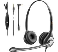 Wantek Casque Téléphone Portable avec Micro Anti-Bruit, Oreillette Smartphone Filaire avec Jack 3,5 mm et 2,5 mm pour iPhone Galaxy Huawei HTC LG Blackberry Téléphones Android Mac Skype