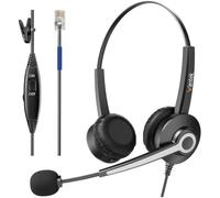 Wantek Casque téléphonique RJ9 Double avec Microphone antibruit, déconnexion Rapide, Casque Filaire pour téléphone Cisco 7940 7942 7960, téléphones IP Plantronics M10 M12 M22 MX10