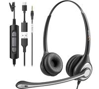 Wantek Casque USB avec Micro Léger on Ear, Arceau Réglable, Microphone Flexible, Câble 1,8 m, Casque Audio PC Filaire pour Ordinateur Portable Bureau Teletravail Chat Zoom Teams