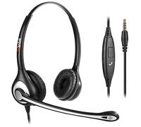 Wantek Filaire Supra-Auriculaire avec Micro Réglable, Port 3,5mm Écouteurs stéréo