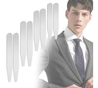 WANTOUTH 8 Pcs Baleines de Col de Chemise, Baleine de Col en Inox, 4 Tailles Baleine Col Chemise Homme, Col de Chemise Support, Baleine Chemise pour Fête des Pères, Anniversaire, Mariage