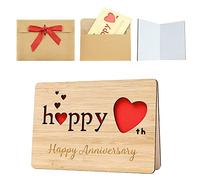 WANTOUTH Carte d'Anniversaire en Bois, Carte en Bois avec Enveloppe, Carte de Vœux Anniversaire, Carte de Joyeux Anniversaire, Carte de Vœux pour homme, femme, Anniversaires, Saint-Valentin