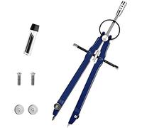 WANTOUTH Compas Menuisier, Compas Professionnel, Kit de Compas de Mesure en Metal, Compas Scolaire de Précision avec Mécanisme de Verrouillage, Coffret Compas Pour Menuisier, Elèves, Dessin (Bleu)