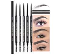 WanTuoluo Lot de 5 crayons à sourcils étanches avec pointe fine double face - Crayons mécaniques ultra fins - Pour dessiner des petits poils de sourcils - Définit les sourcils, les formes et les