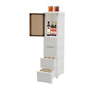 wanwanper Armoire de salle de bain, étroite, avec tiroir, multifonction, à roulettes, en plastique, 25 x 38 x 107 cm