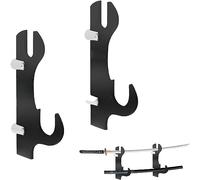 Wanwanzi Support mural pour épée à 2 niveaux, support mural pour épées Katana ou Wakizashi, peut supporter toutes les épées (noir)