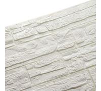 WANWEITONG PE Mousse Papier Peint en 3D Auto-Adhésif Bricolage Autocollants Muraux Décor Mural en Relief Brique en Pierre pour Bureau Chambre Séjour Décoration d'intérieur 60 * 60cm (12 Pcs, Blanc)