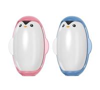 WANWEN 2PCS Penguin Lint Roller, Mini Lint Roller, Penguin Shape Reusable Lint Rollers for Pet Hair, Penguin Shape Washable Sticky Roller, Portable Mini Washable Lint Roller (A)