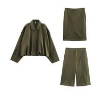 WANWEN Blouson Suède Femme, Veste Suède Femme, Blouson Aviateur Hiver, Peut être Porté avec une Jupe et un Short Assortis, Tailles S à L (A+B+C)