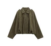 WANWEN Blouson Suède Femme, Veste Suède Femme, Blouson Aviateur Hiver, Peut être Porté avec une Jupe et un Short Assortis, Tailles S à L (A)