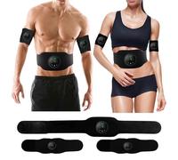WANWEN Electrostimulateur Musculaire EMS Ceinture Abdominale, Ceinture de Tonification Abdominale, 12 Modes et 19 Niveaux d'Intensité, pour Les Abdominaux, Les Bras et Les Jambes