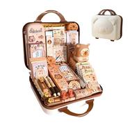 WANWEN Ensemble de Papeterie Kawaii Capybara - Trousse à Crayons Grande Capacité Mignonne, Un Cadeau pour Les Enfants (B)