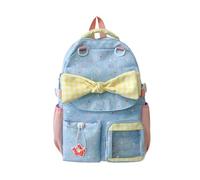 WANWEN Kids Backpack for Girls, School Bags for Middle School Students, Cute Book Bag for Elementary Primary, Kawaii Y2K ta Backpack, Children Shoulder Bag Bookbag (Blue)