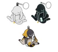 WANWEN Mischief Cat Interactive Keychain, Funny Wiggling Cat Keychain with Rotating Cat Eggs, Funny Pendant Bag Charm