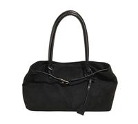 WANWEN Sac Fourre Tout en Daim, Sac Cabas en Daim, Faux Suede Hobo Bags Vegan Leather Shoulder Bag Tote for Women, Idéal pour L'Université, L'École, Le Travail et Les Voyages (Noir)