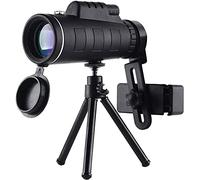 WANWEN Télescope 40X60 Adultes Haute Puissance HD Monoculaire avec Trépied De Support De Smartphone Prisme Durable Et Clair Double Focus pour L'observation des Oiseaux, Camping Little Surprise