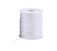 WanWorlder Fil Nylon pour Bracelet 1mm X 50m Cordon Satin De Soie Cordon Bracelet Coulissant Fil Cordon Tissu ÉLastique Fil pour Tisser des Colliers Bracelet Perle Bijoux DIY (White, Taille Unique)