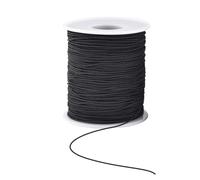WanWorlder Fil Nylon pour Bracelet 1mm X 50m Cordon Satin De Soie Cordon Bracelet Coulissant Fil Cordon Tissu ÉLastique Fil pour Tisser des Colliers Bracelet Perle Bijoux DIY (Black, Taille Unique)