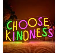 Wanxing Choose Kindness Neon,Choisir Gentillesse Lampe Neon Mural Deco pour Chambre d'Enfant,Enseigne Lumineuse pour Salon Bureau,Decoration Chambre Néon Cadeau pour Femme Homme Alimenté par USB