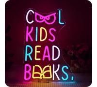 Wanxing Cool Kids Read Books Néon,Coloré Enseignes Lumineuses, USB Alimentées Néon,Applique Neons Muraux Pour Chambre à Coucher, Salon, Café-livre, Bibliothèque