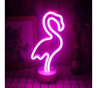 Wanxing Enseignes au néon flamant rose avec base Led néon lumières décoratives USB/batterie alimenté signe veilleuse pour chambre fille chambre table noël fête décor cadeaux