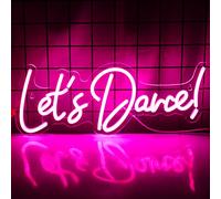 Wanxing Let's Dance Néon LED Lampe Neon rose Dancing Lettre Lumineuse Let's Dance Enseigne Néon Dansante Enseigne Lumineuse pour Soirée Dansante,Accessoires de Bar,Saint-Valentin, Fête D'anniversaire
