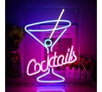 Wanxing Signes De Cocktail Néon Lettres Led Signes Muraux Usb Bleu Rose Veilleuse Pour Chambre Bar Bière Bureau Hôtel Pub Cafe Salle De Récréation Décoration Murale Lumière Décoration Fête De Mariage