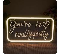 Wanxing You are Like Really Pretty Néon,USB Alimenté Enseignes Lumineuses,Luminosité Réglable Néon,Ldéal Pour les Fêtes,les Mariages,les Décorations Murales de Noël