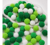 WANYI 200 Pièces Pompons Loisirs Creatifs 1.5CM Petits Pompons Enfant DIY Artisanat Fabrication Créatif Décoration Pompoms pour Bricolage Décorations Guirlandes Franges Projets et Artisanat(Vert)