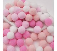 WANYI 200 Pièces Pompons Loisirs Creatifs 1.5CM Petits Pompons Enfant DIY Artisanat Fabrication Créatif Décoration Pompoms pour Bricolage Décorations Guirlandes Franges Projets et Artisanat(Rose)