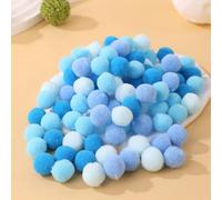 WANYI 200 Pièces Pompons Loisirs Creatifs 1.5CM Petits Pompons Enfant DIY Artisanat Fabrication Créatif Décoration Pompoms pour Bricolage Décorations Guirlandes Franges Projets et Artisanat(Bleu)