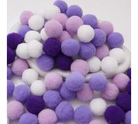 WANYI 200 Pièces Pompons Loisirs Creatifs 1.5CM Petits Pompons Enfant DIY Artisanat Fabrication Créatif Décoration Pompoms pour Bricolage Décorations Guirlandes Franges Projets et Artisanat(Violet)