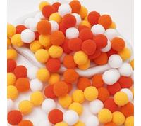 WANYI 200 Pièces Pompons Loisirs Creatifs 1.5CM Petits Pompons Enfant DIY Artisanat Fabrication Créatif Décoration Pompoms pour Bricolage Décorations Guirlandes Franges Projets et Artisanat(Orange)