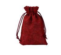 WANYI 3 Pièces Pochon Tissu 15x20cm sac Toile de Jute, Pochettes en Lin avec Cordon, Sachets en Jute avec Cordon de Serrage Pochette Bijoux Pour Emballage Cadeau, Bijoux, Fête de Noël